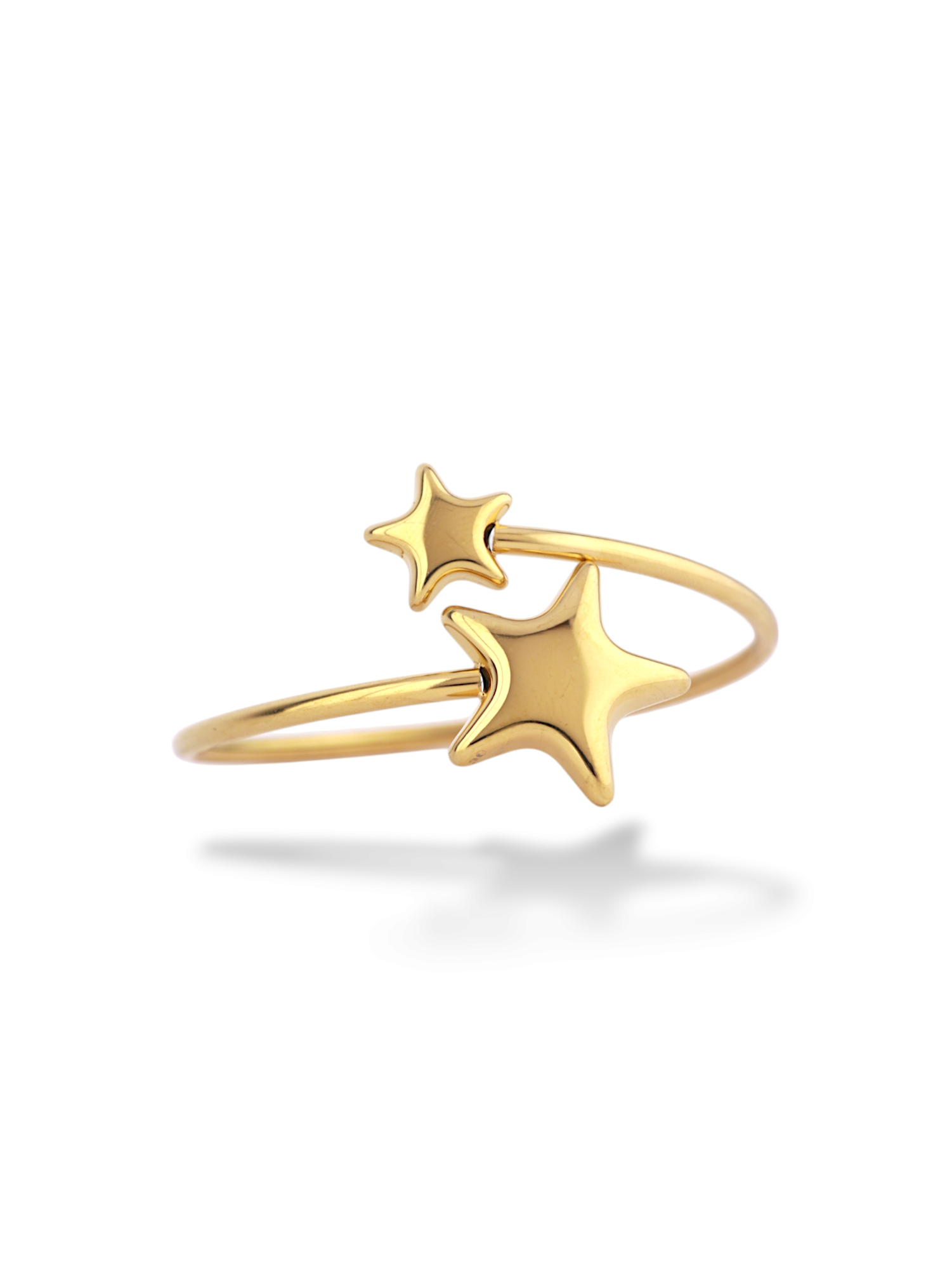 ElegantStarlit Loop Adjustable Bangle Twin Star Design