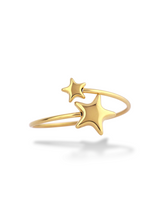 ElegantStarlit Loop Adjustable Bangle Twin Star Design