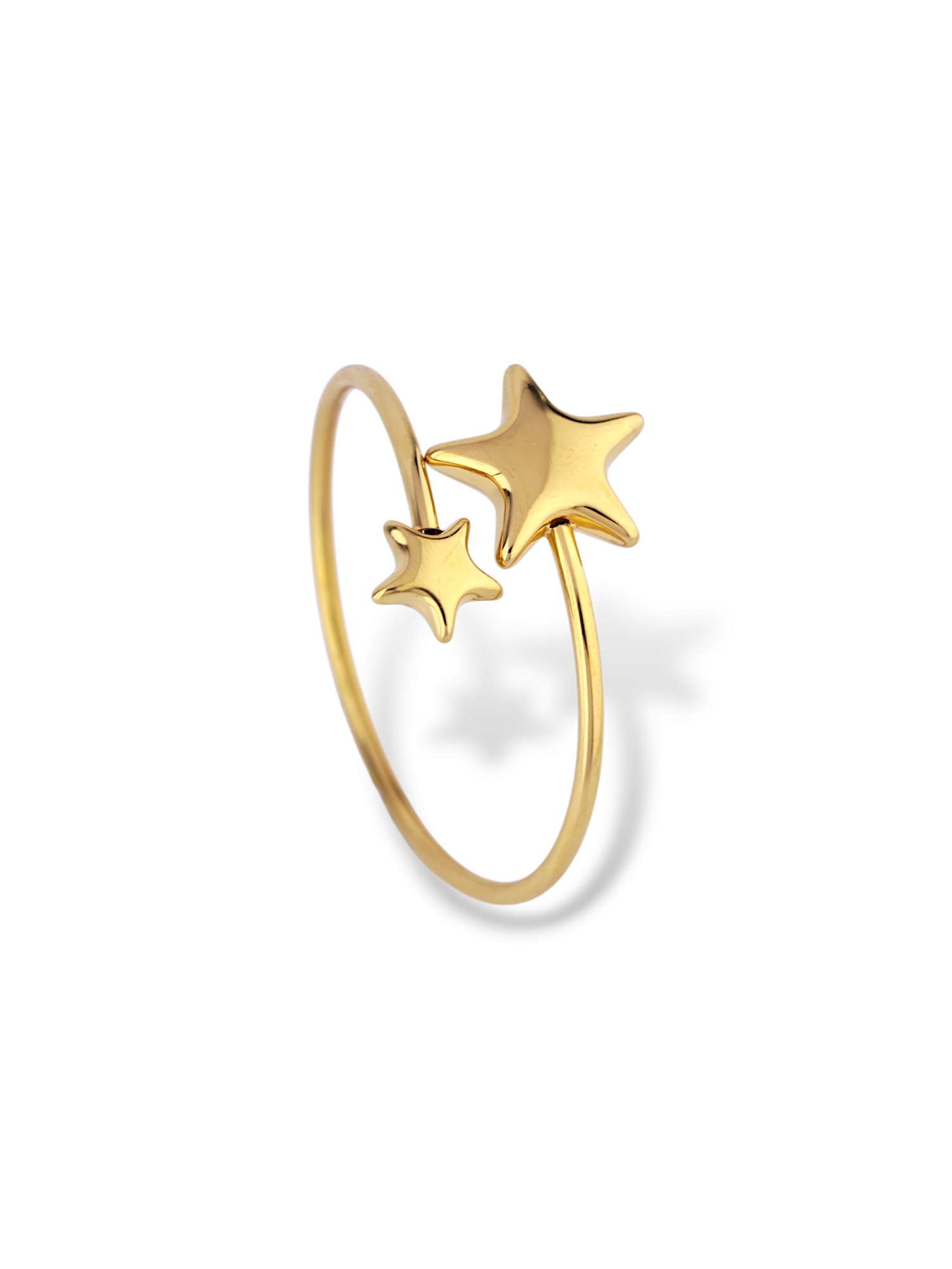 ElegantStarlit Loop Adjustable Bangle Twin Star Design