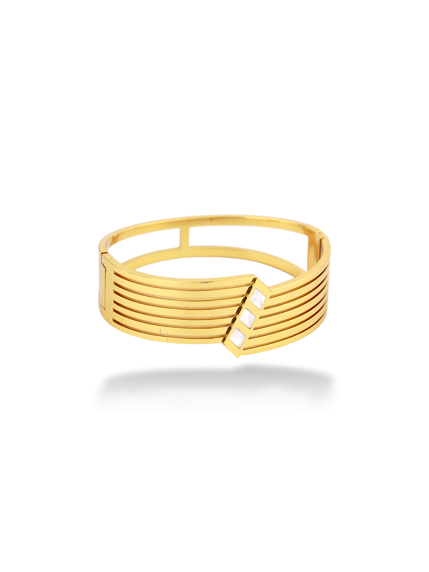 Radiant Gold Cuff Bangle with Clean Modern Lines