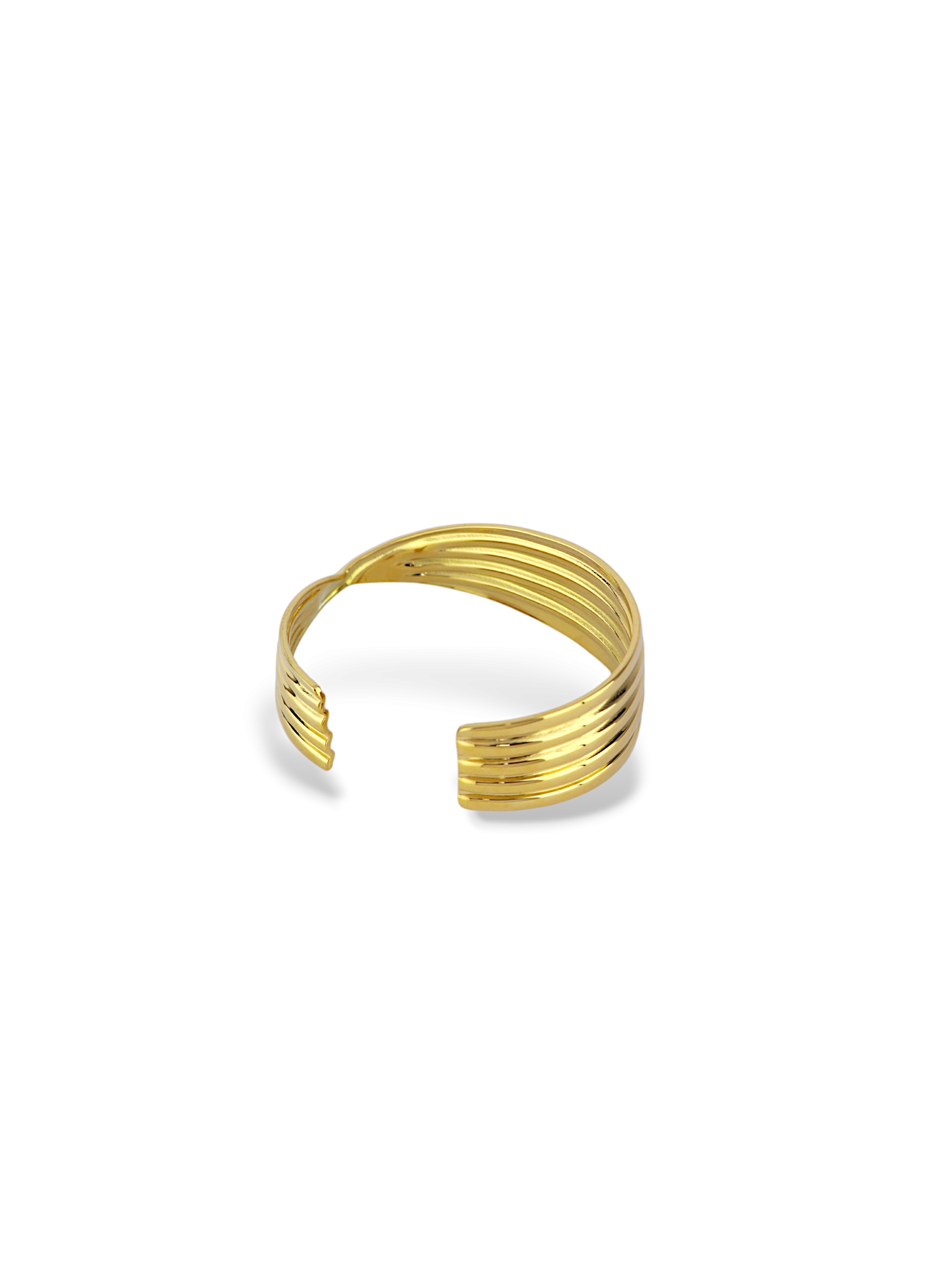 Luxury Minimalist Gold Statement Bangle with High Shine