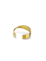 Luxury Minimalist Gold Statement Bangle with High Shine
