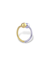 Two-Tone Gold and Silver Twin Sphere Wrap Ring
