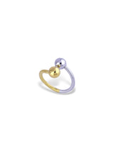 Two-Tone Gold and Silver Twin Sphere Wrap Ring - Doulaat