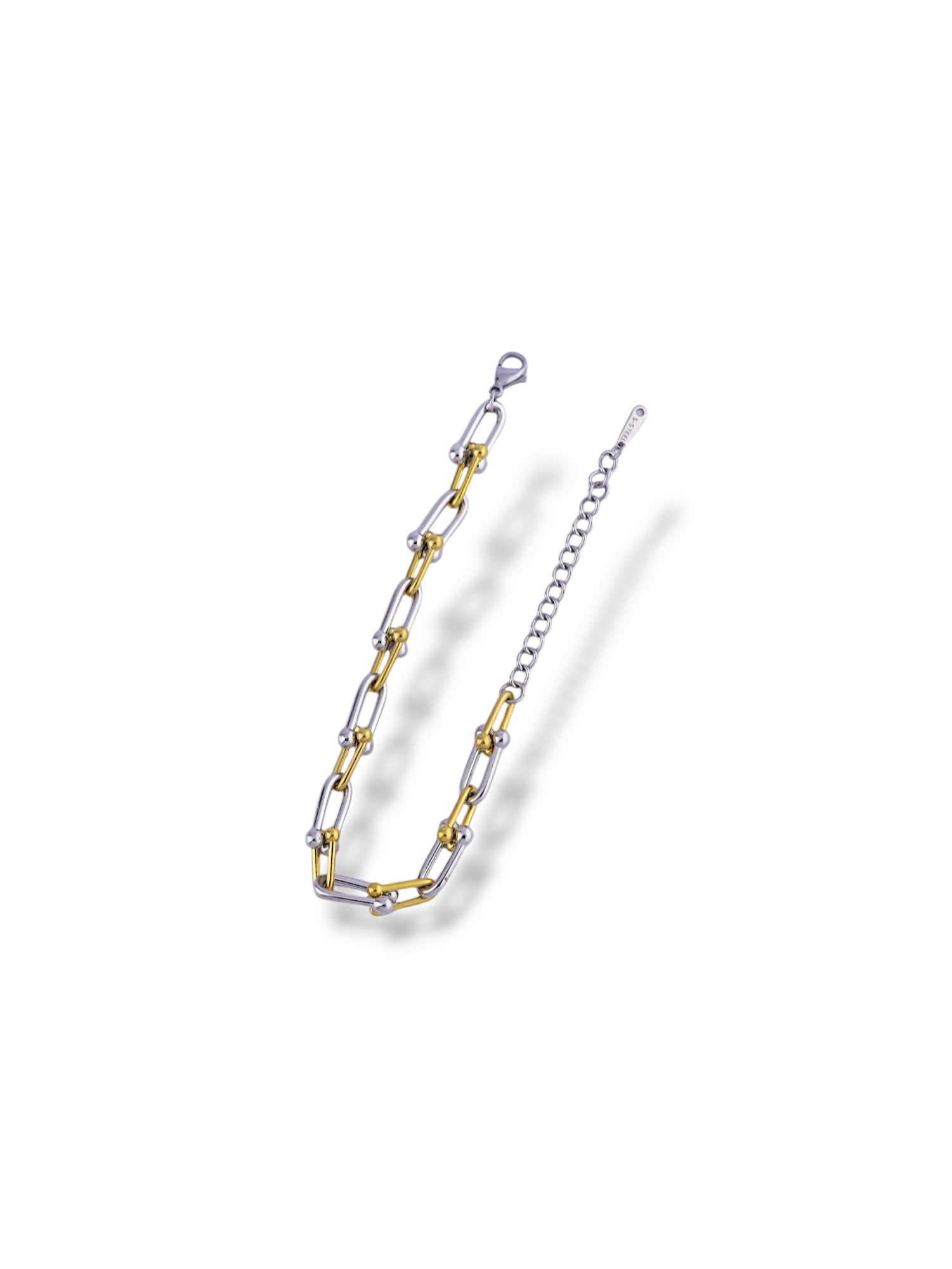 Elegant Silver Serenelle Bracelet with Gold Link Accents