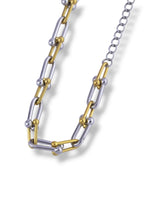 Elegant Silver Serenelle Bracelet with Gold Link Accents - Doulaat
