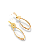 Elegant Gold Long Oval Necklace and Earring Set - Doulaat