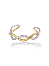 Elegant Lariat Loop Cuff with Gold and Silver Twists