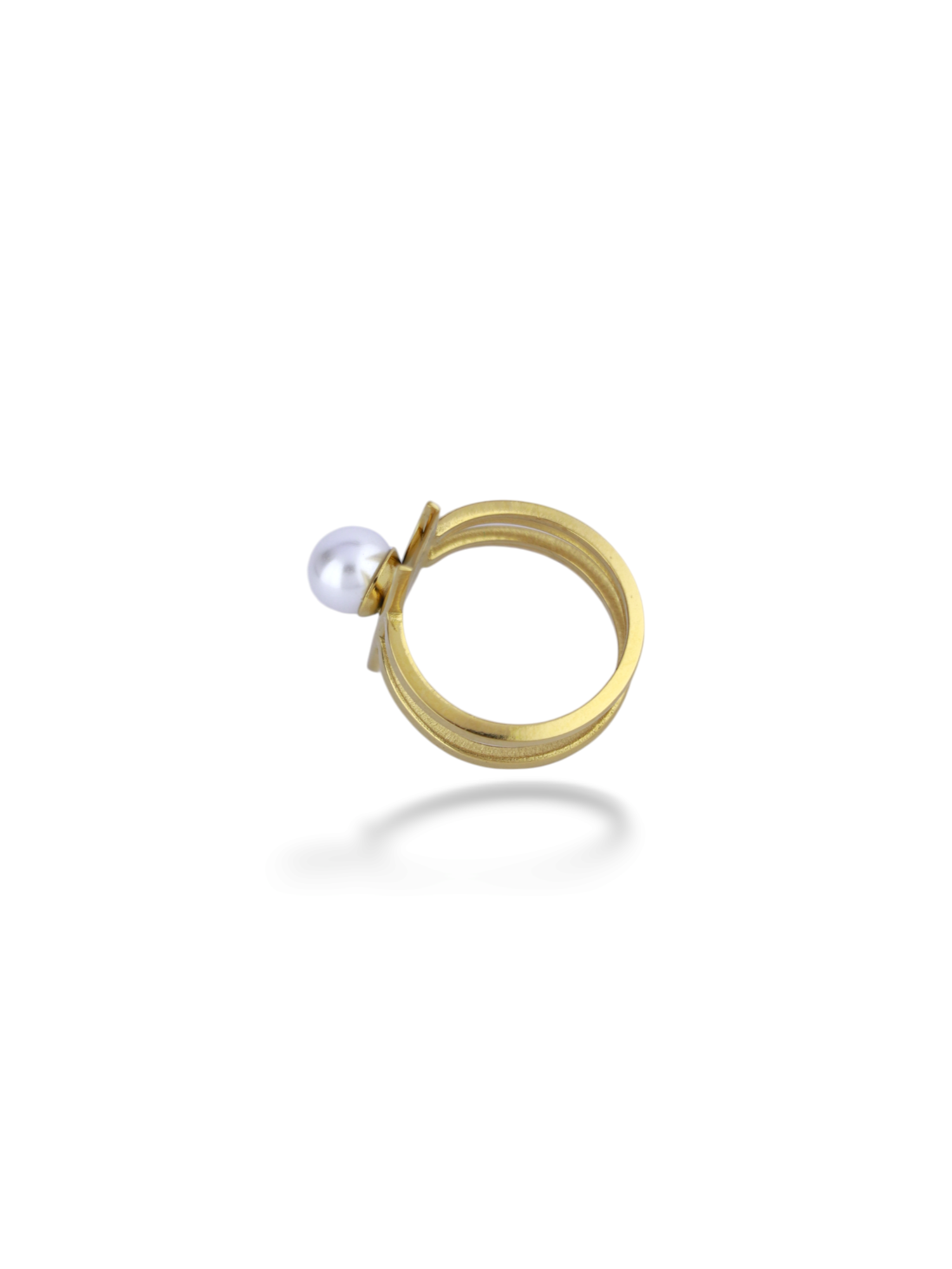 Pearl Line Spiral Ring