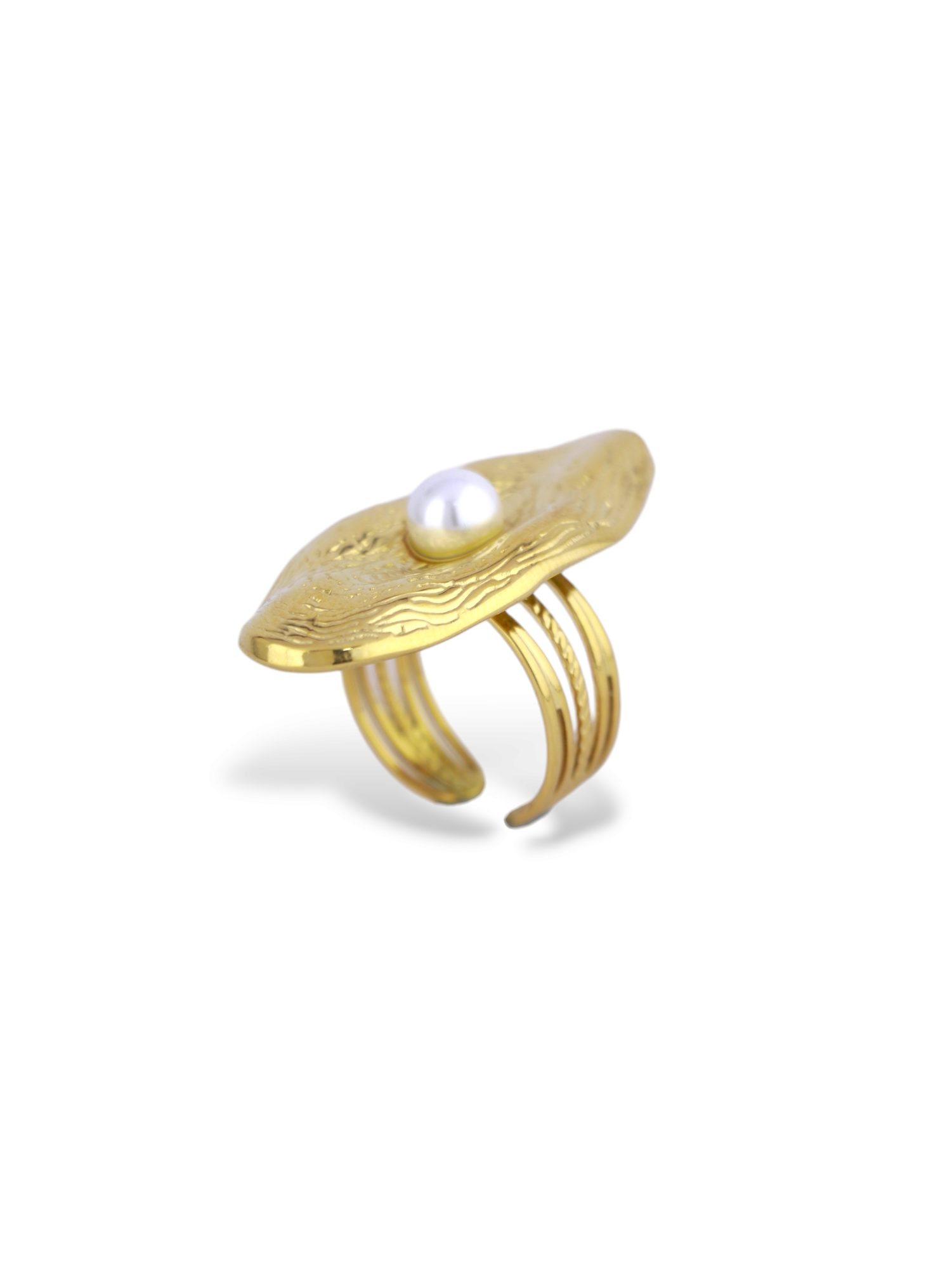 Elegant Gold ICON Ring with a Classic Round Pearl