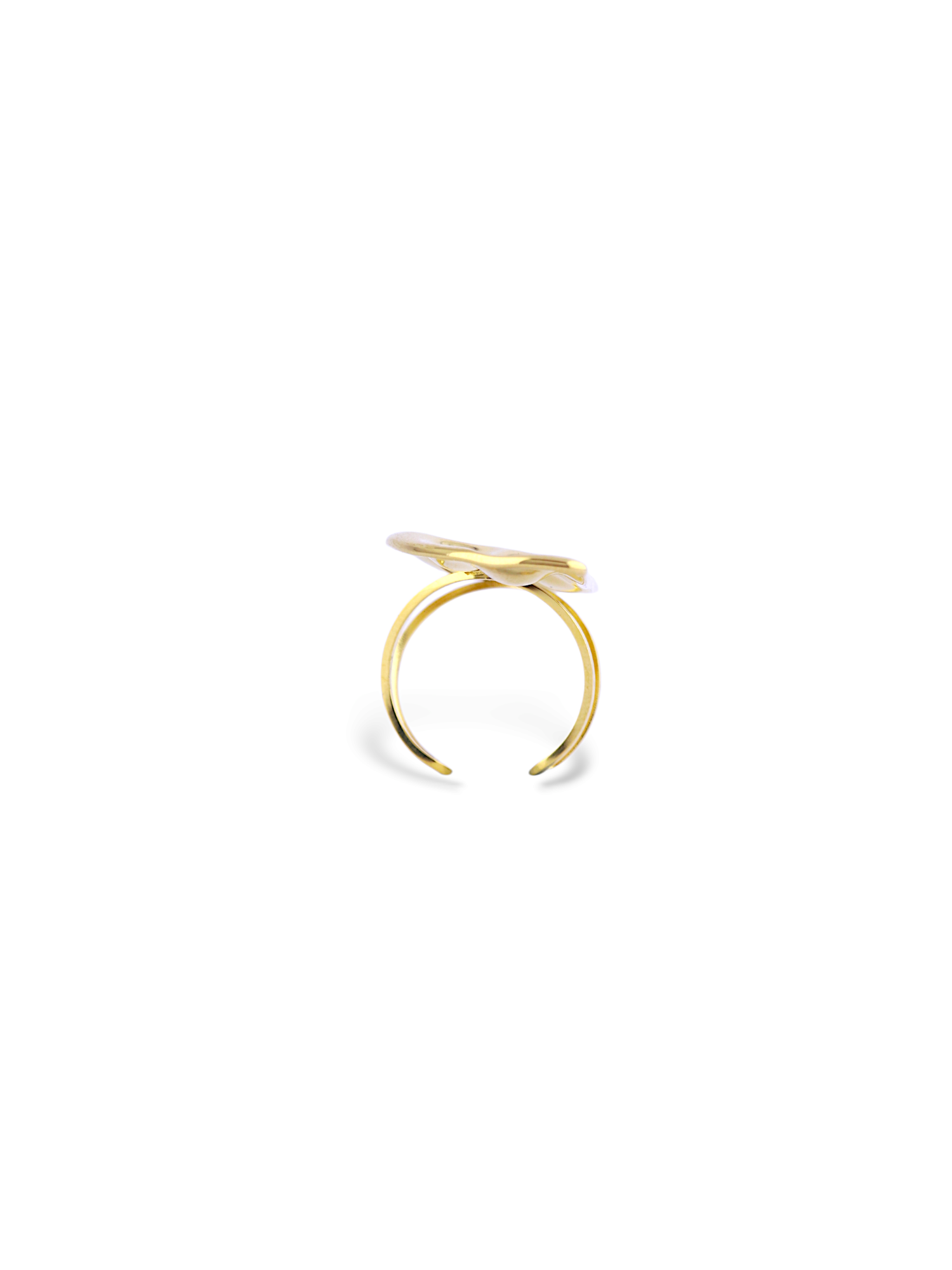 Modern Gold Wavy Adjustable Open Ring