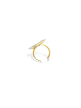 Modern Gold Wavy Adjustable Open Ring