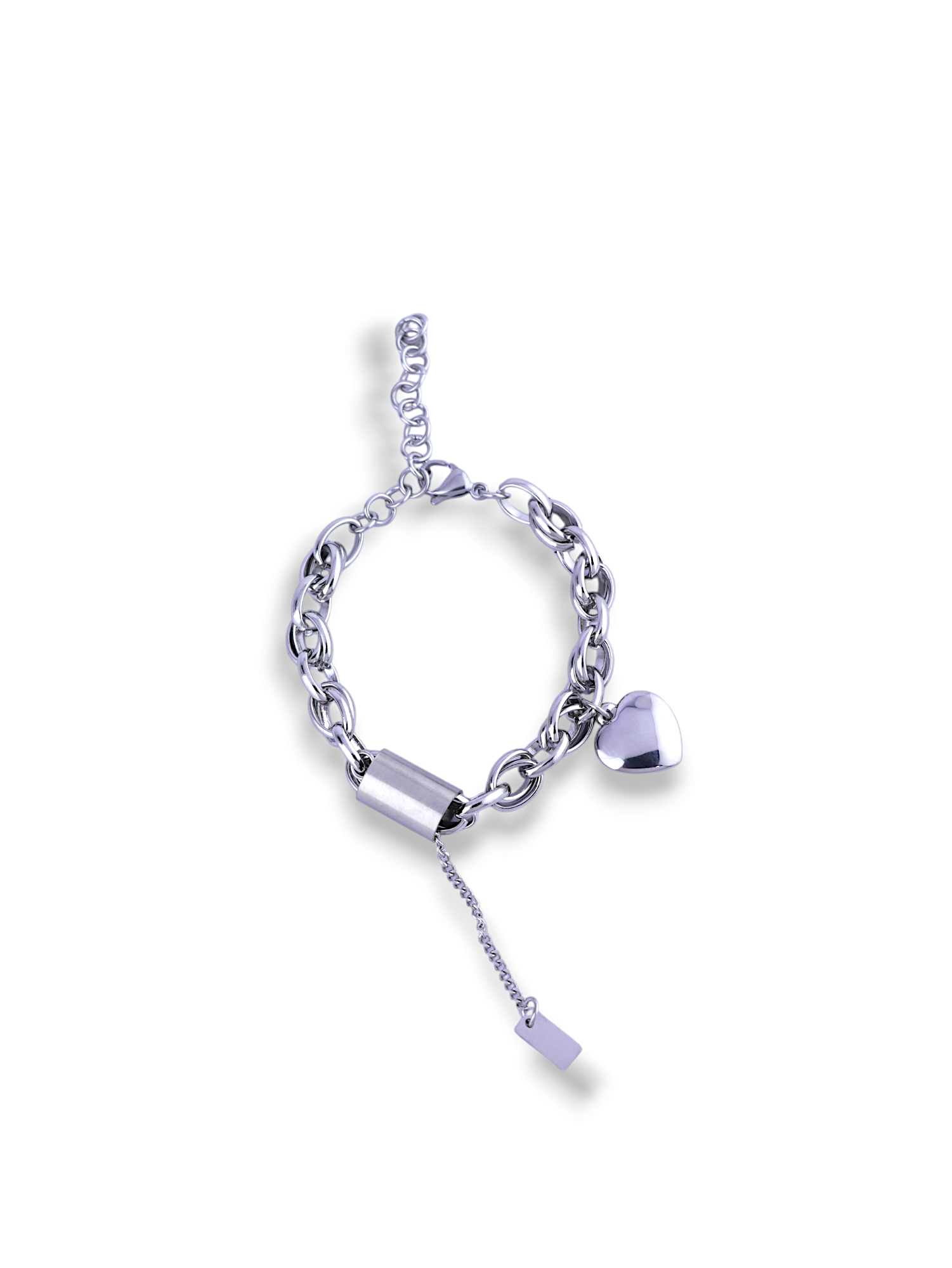 Elegant Gold Weave Chain Bracelet with Heart Charm