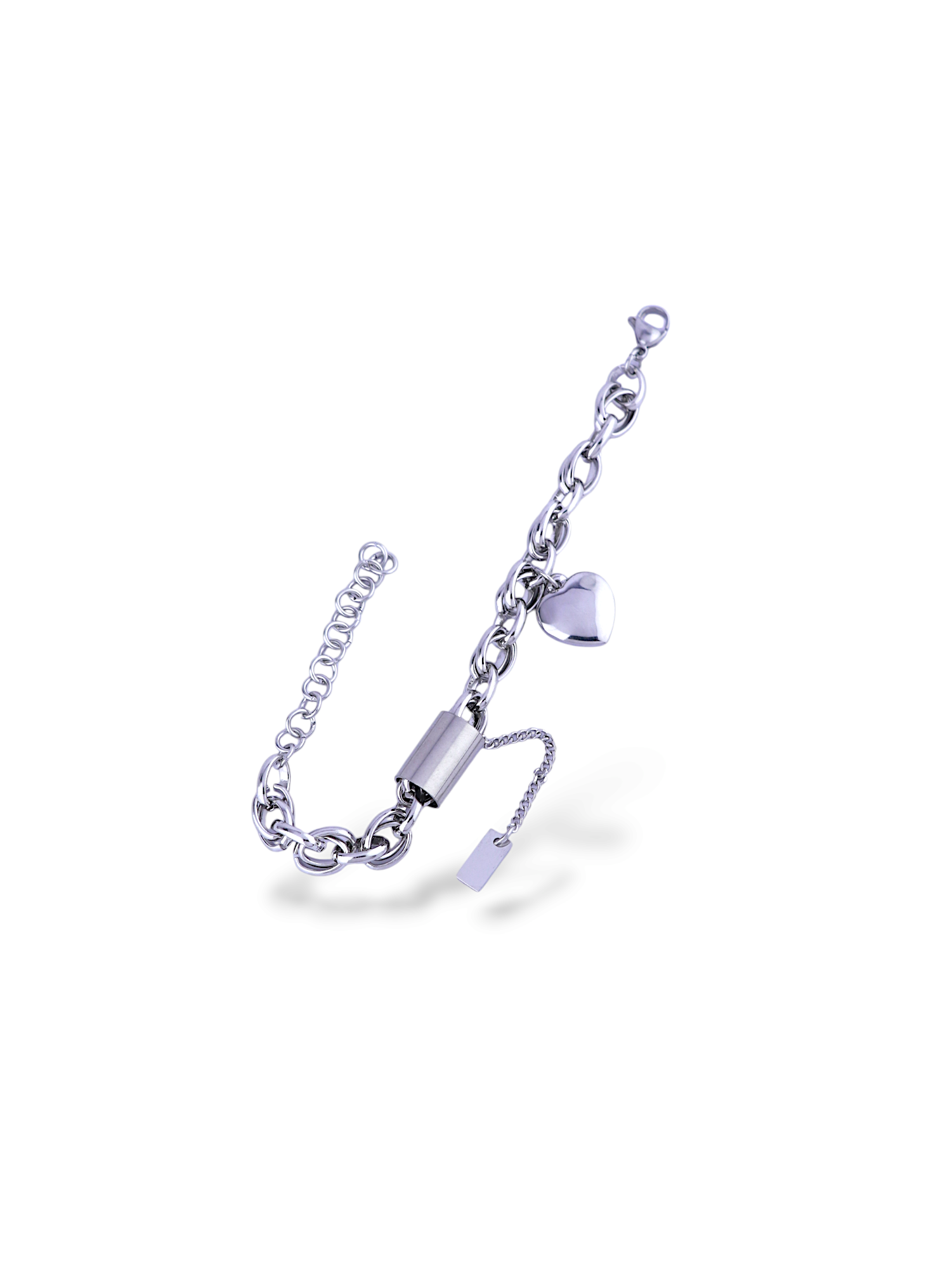 Elegant Gold Weave Chain Bracelet with Heart Charm