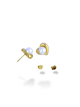 Elegant Heart Pearl Stud Earrings for Daily Wear