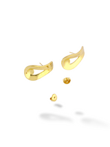 Golden Hugger Stud Earrings Soft Curved Minimal Shape