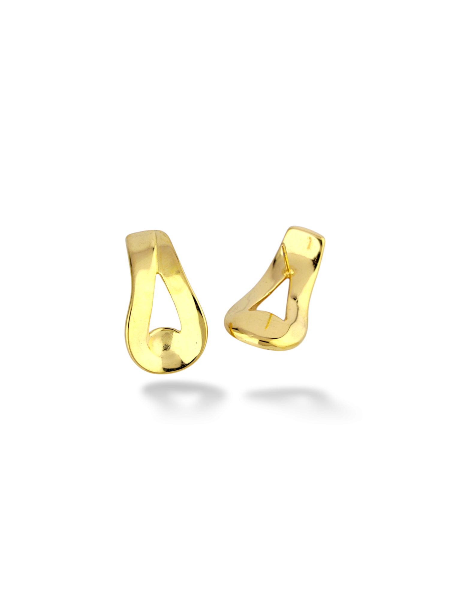 Golden Hugger Stud Earrings Soft Curved Minimal Shape