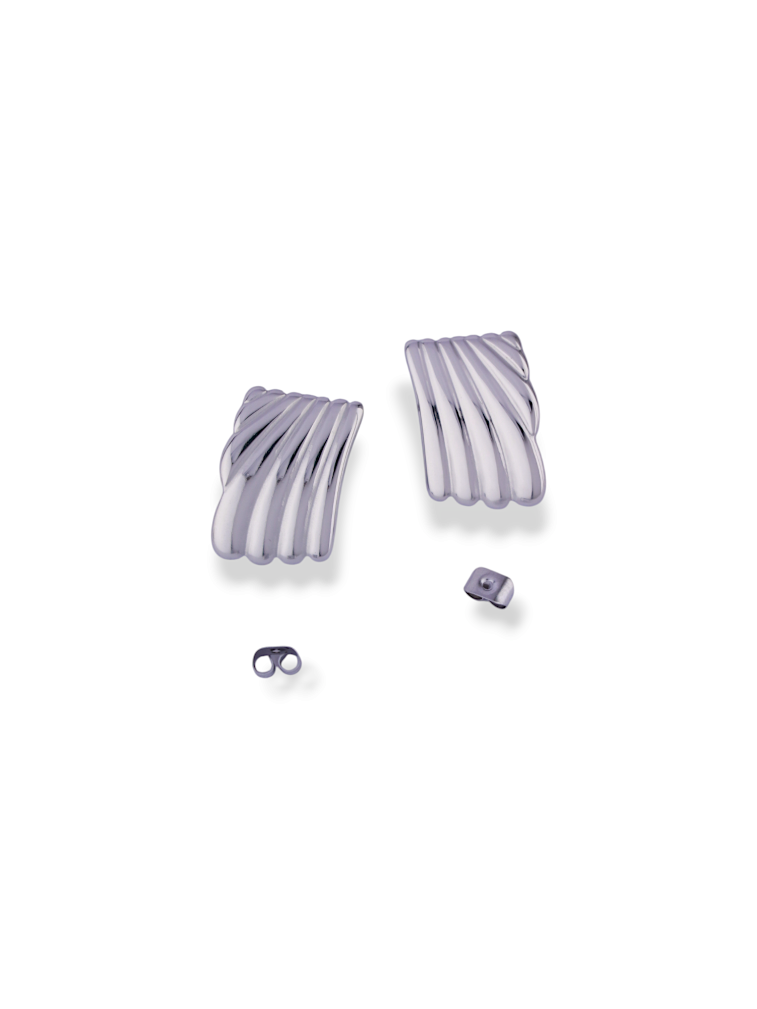 Elegant Silver Strip Stud Earrings Minimalist Look
