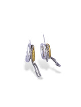 Modern Dual Tone Spike Drop Earrings - Doulaat