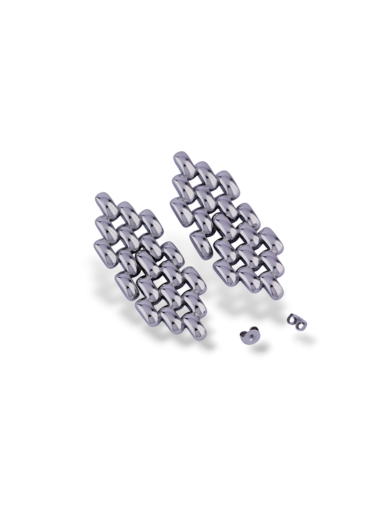 Bold Black Textured Drop Earrings