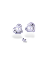 Elegant Heart Pearl Stud Earrings for Daily Wear