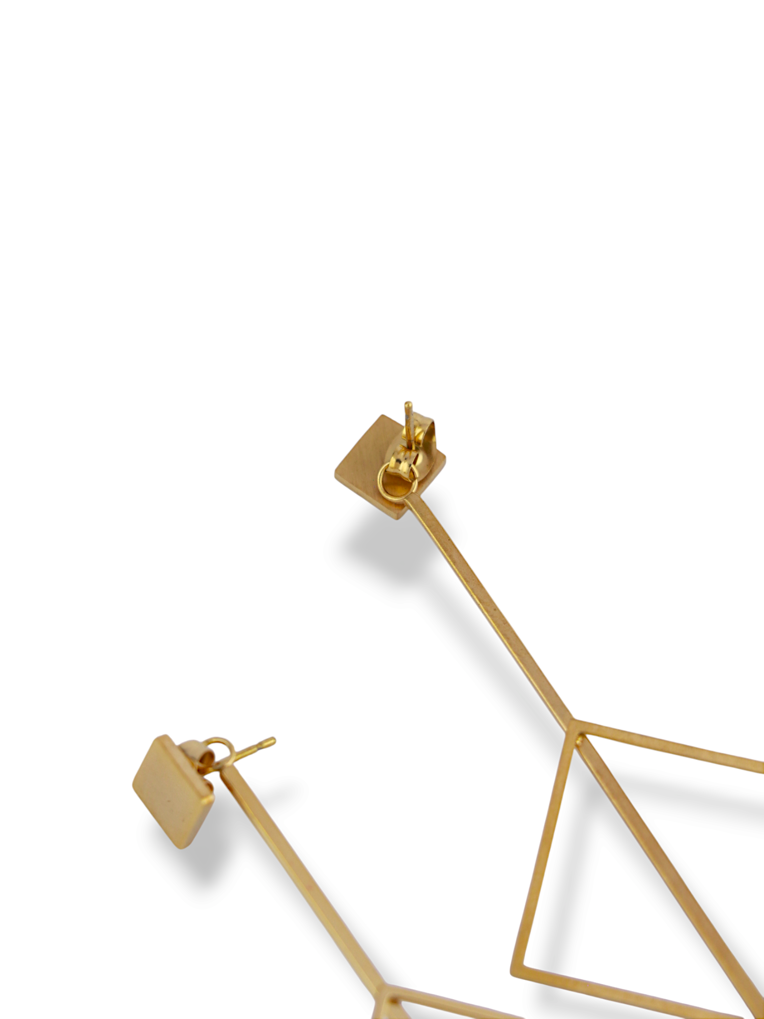 Gold Angle Dangle Earrings with Geometric Style