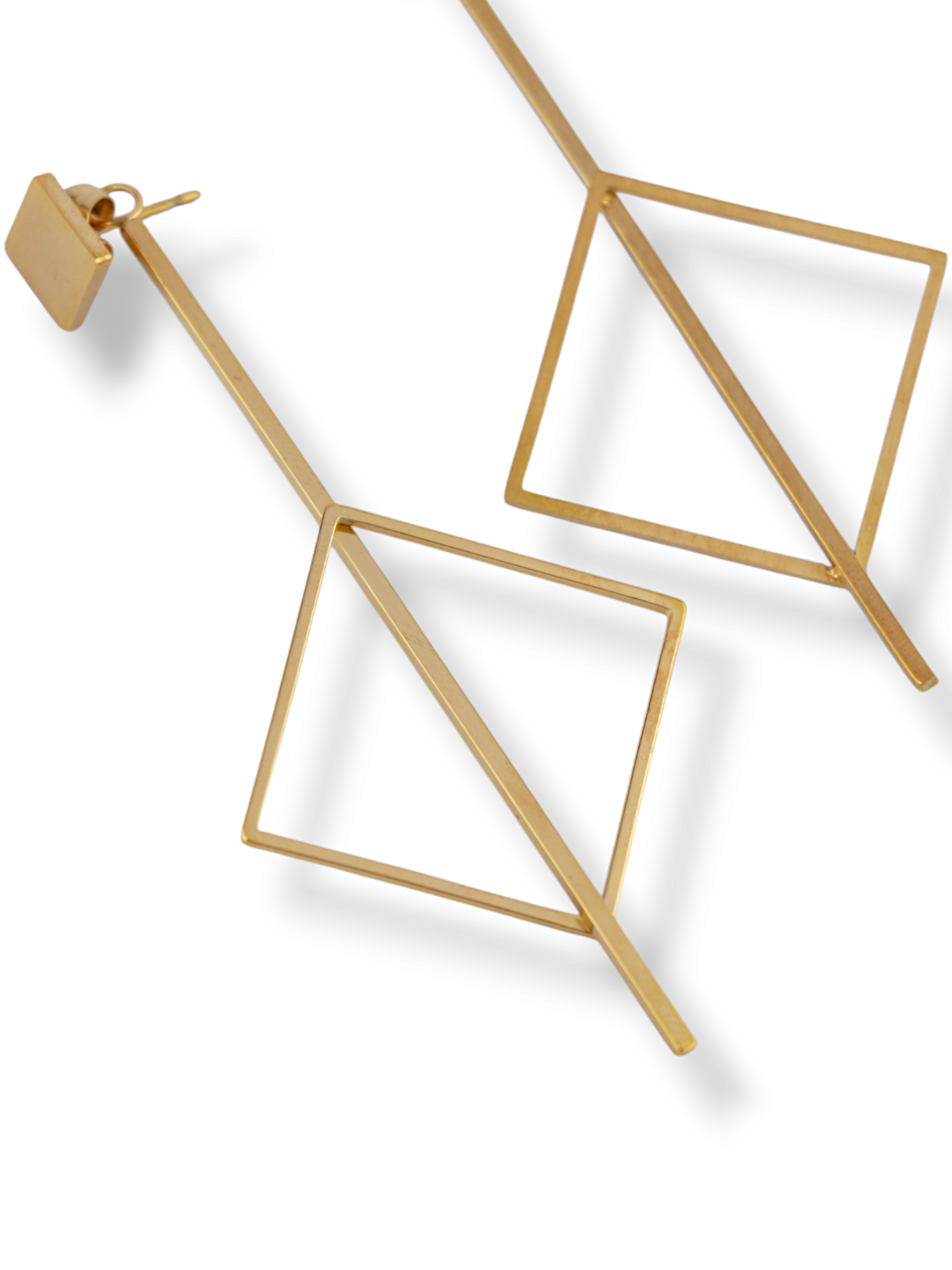 Gold Angle Dangle Earrings with Geometric Style