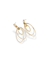 Minimal Gold Echo Hoops with Layered Oval Design