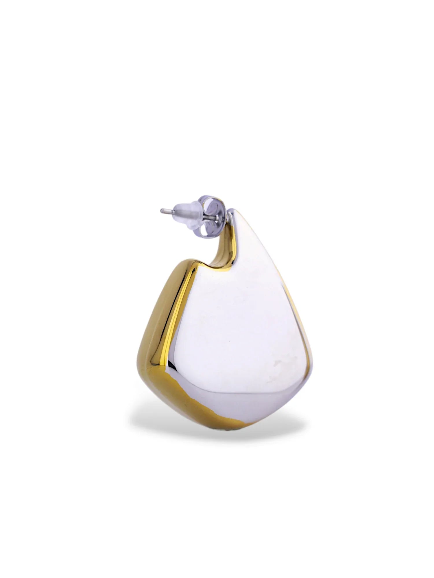 Swaying Gold and Silver Two-Tone Hoop Earrings - Doulaat
