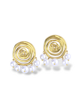 Stylish Gold Triple Disc Kairo Stud Earrings