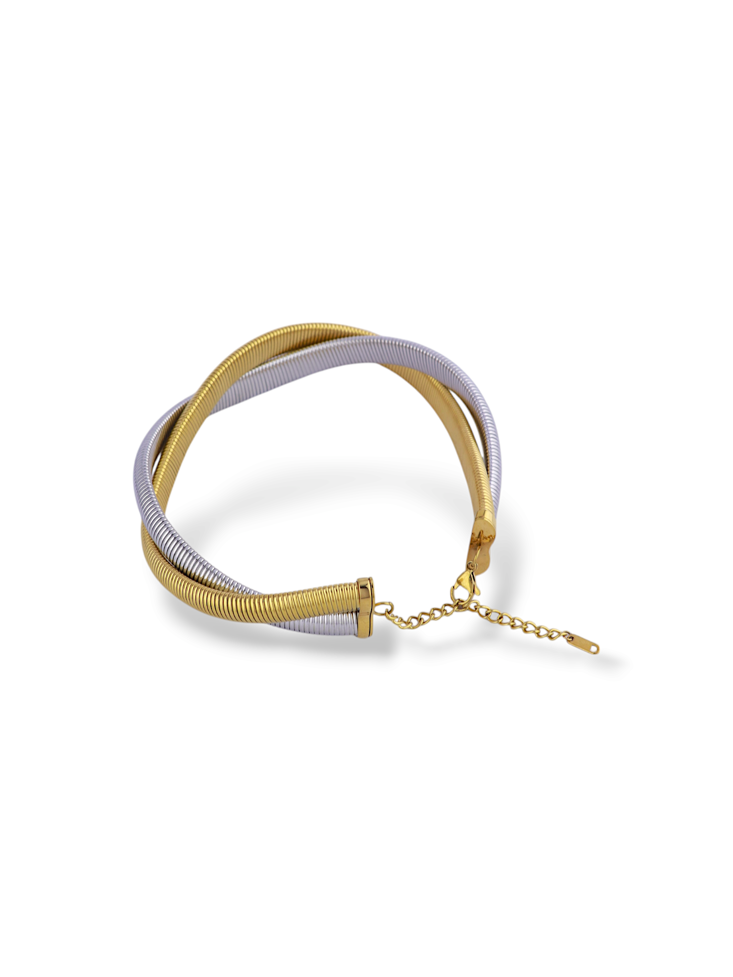 Dual Tone Braided Snake Chain Necklace for Women