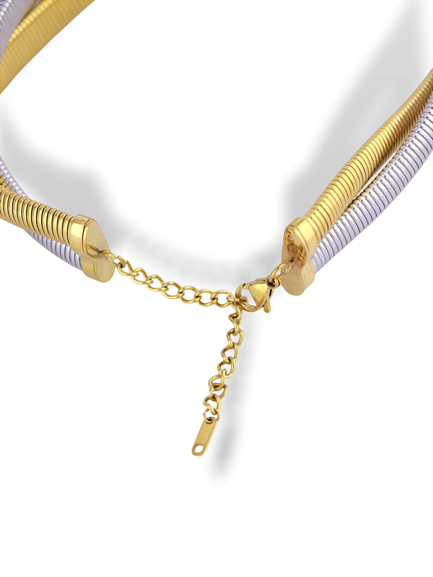 Dual Tone Braided Snake Chain Necklace for Women