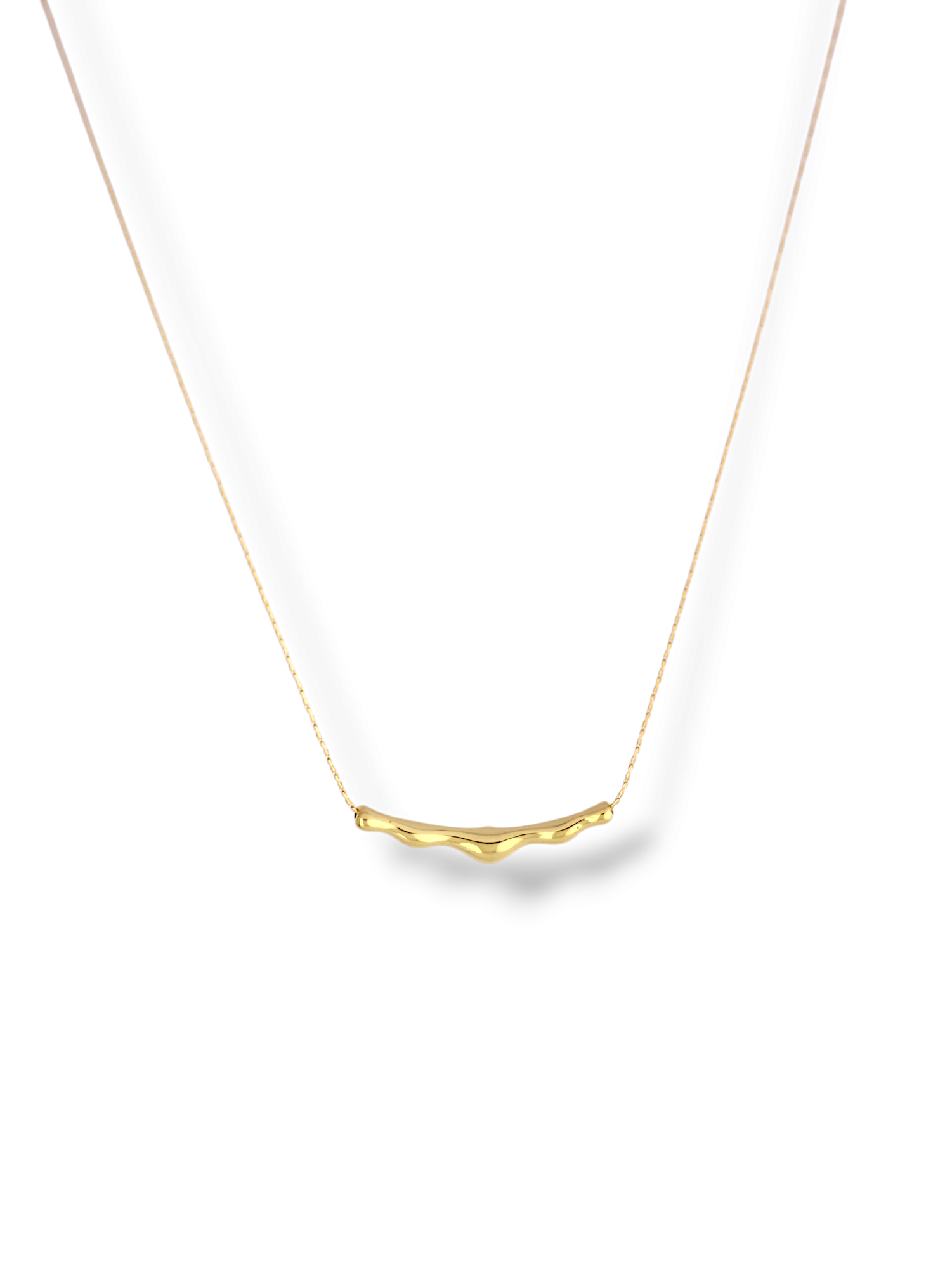 Wavy Bar Pendant Necklace