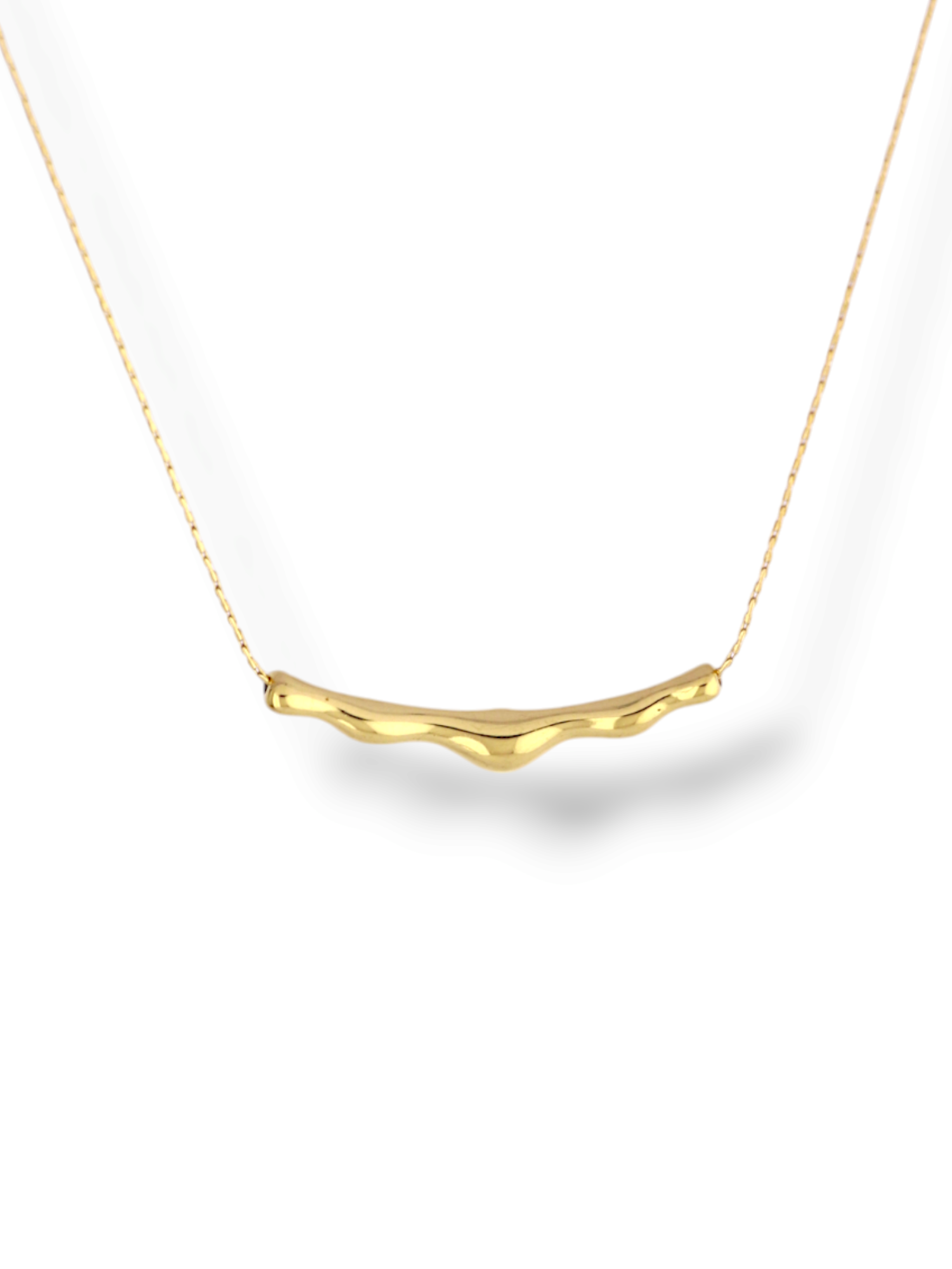 Wavy Bar Pendant Necklace