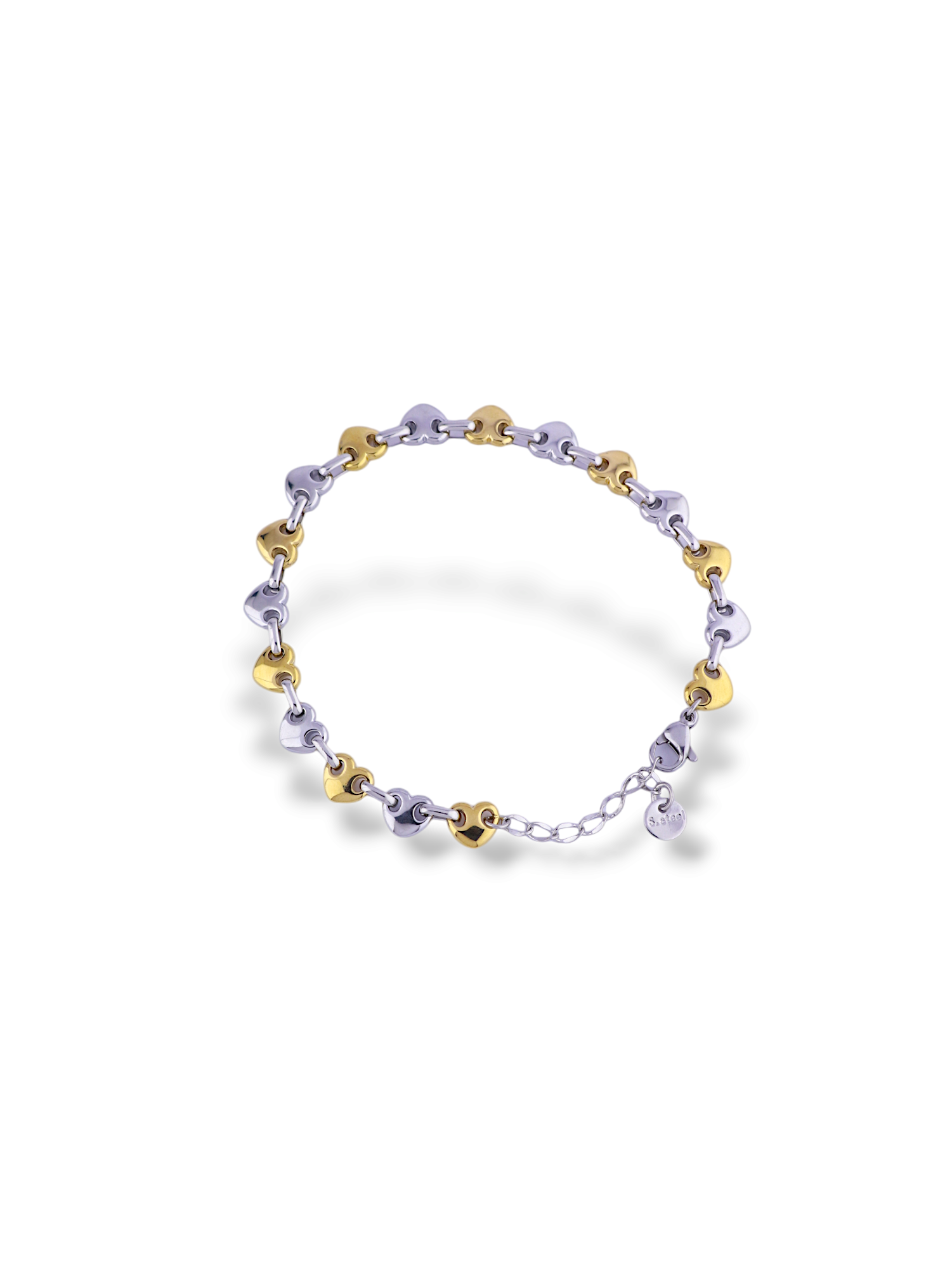 Imperial Two-Tone Heart Link Bracelet