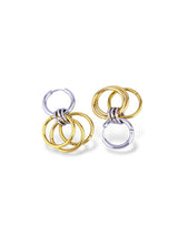 Two Tone Interlinked Hoop Earrings Modern Daily Wear - Doulaat
