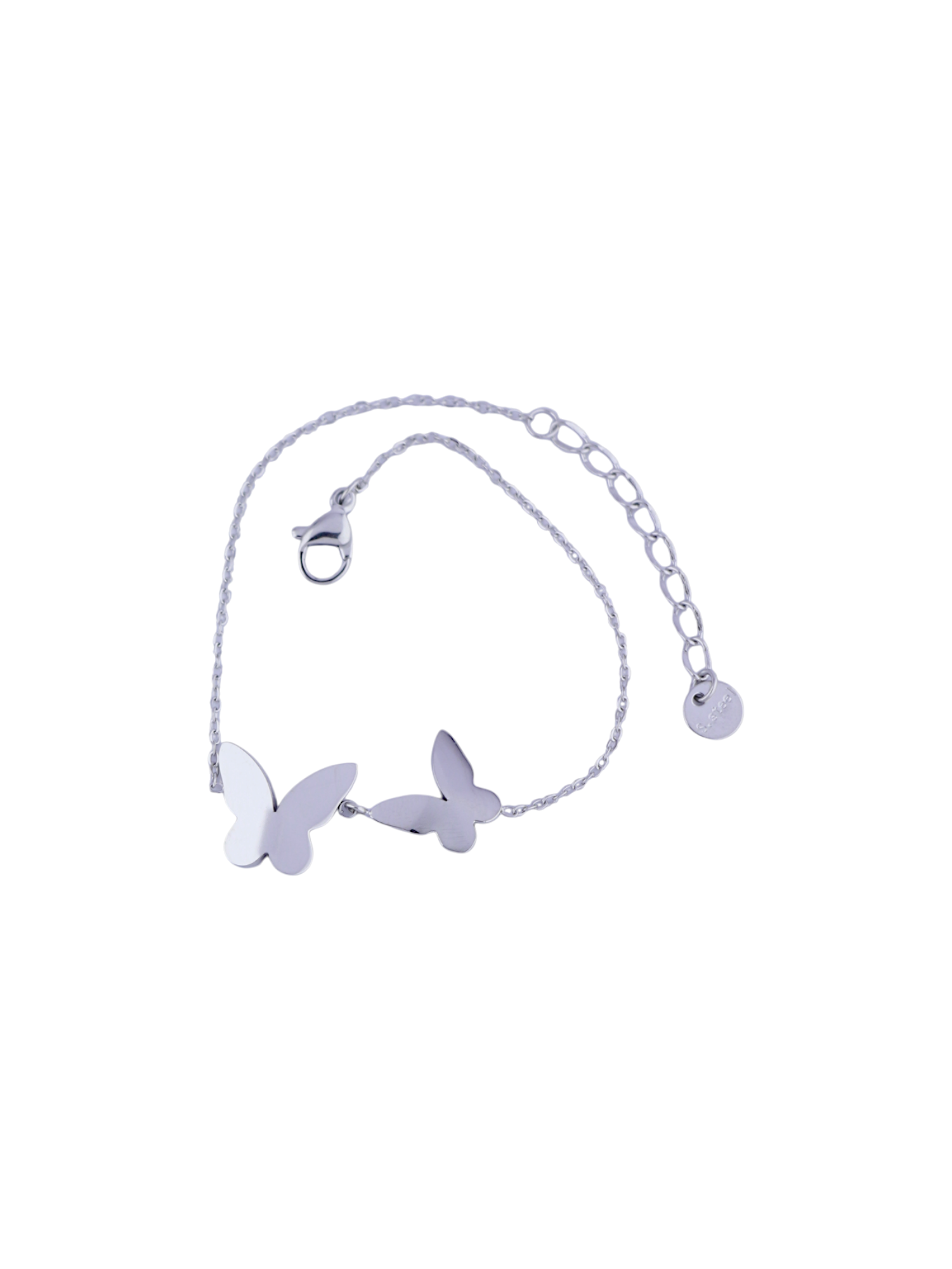 Elegant Silver Butterfly Bracelet with Soft Pearl Shine