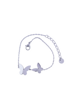 Elegant Silver Butterfly Bracelet with Soft Pearl Shine