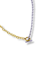 Modern Two-Tone Bar Drop Chain Necklace