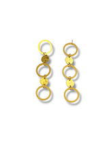 Golden Circle Cascade Drop Earrings