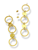 Golden Circle Cascade Drop Earrings