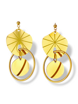 Radiant Gold Hoop Earrings with Textured Disc Detail
