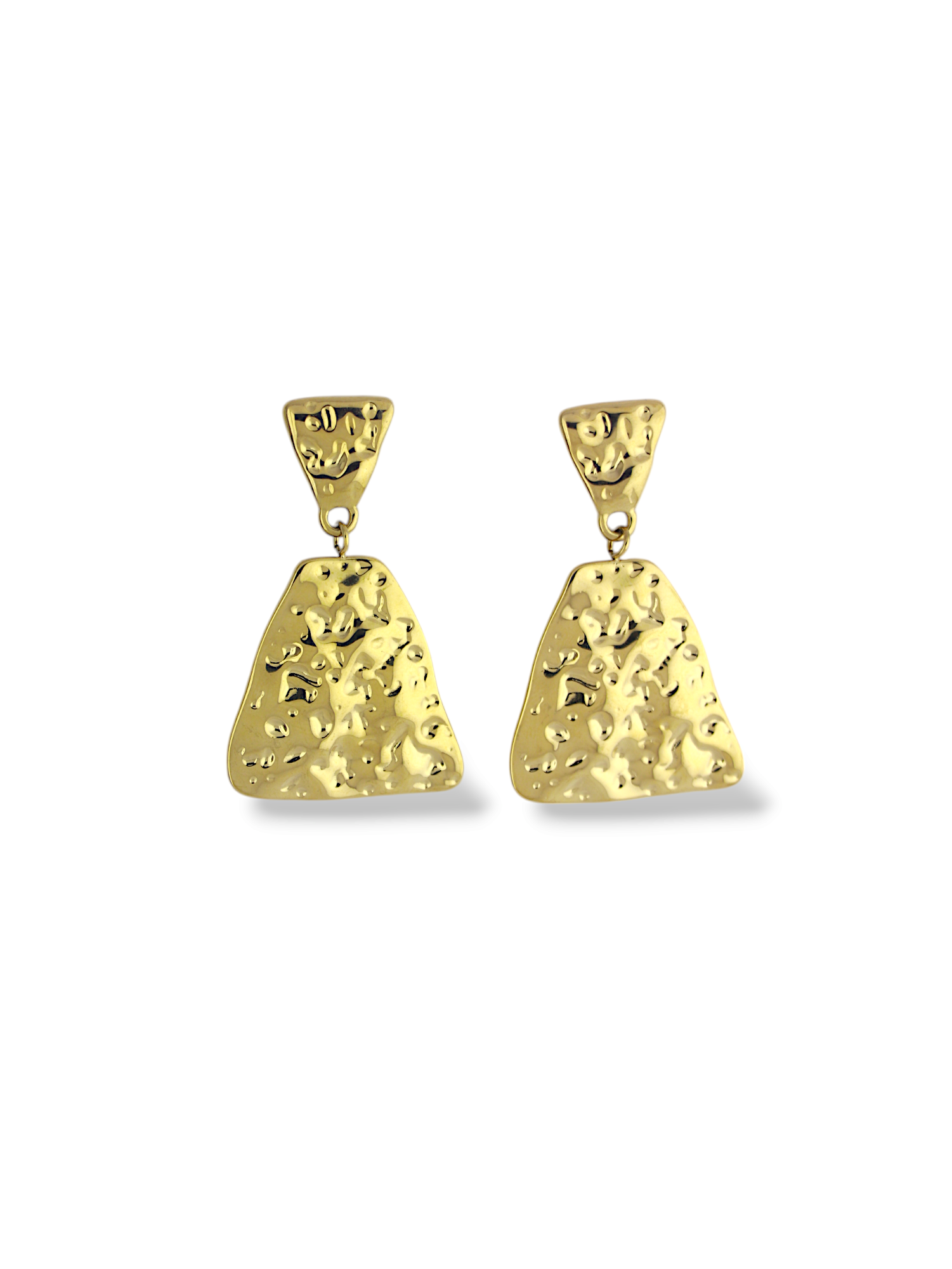 Gold and Silver Textured Drop Earrings with Soft Shape