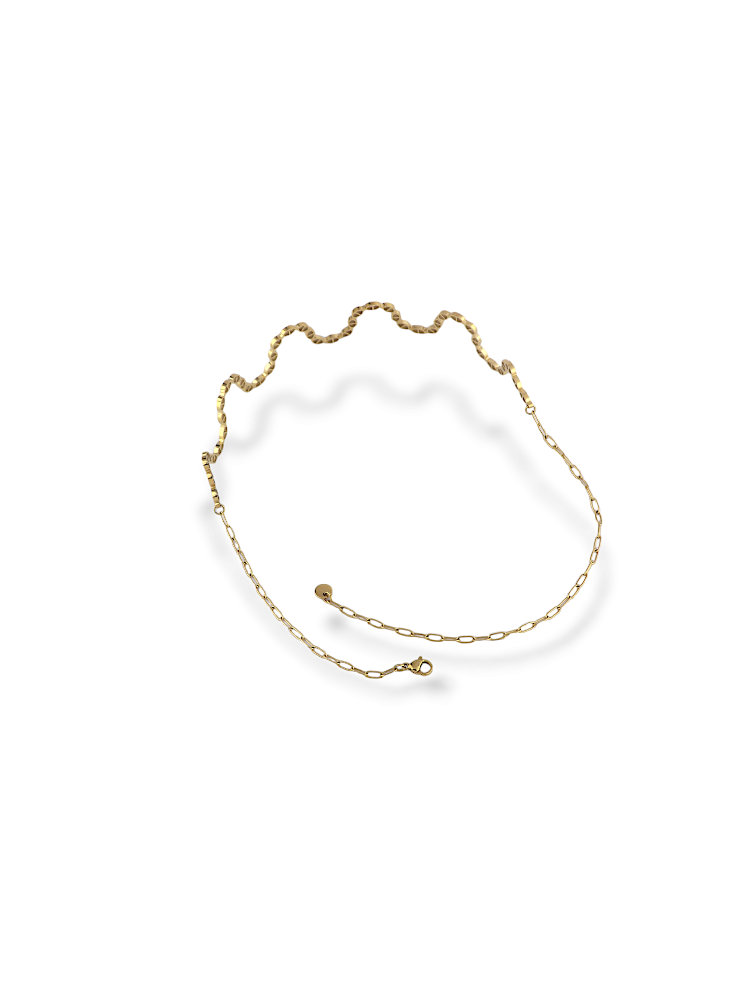 Wavy Textured Open Collar Necklace