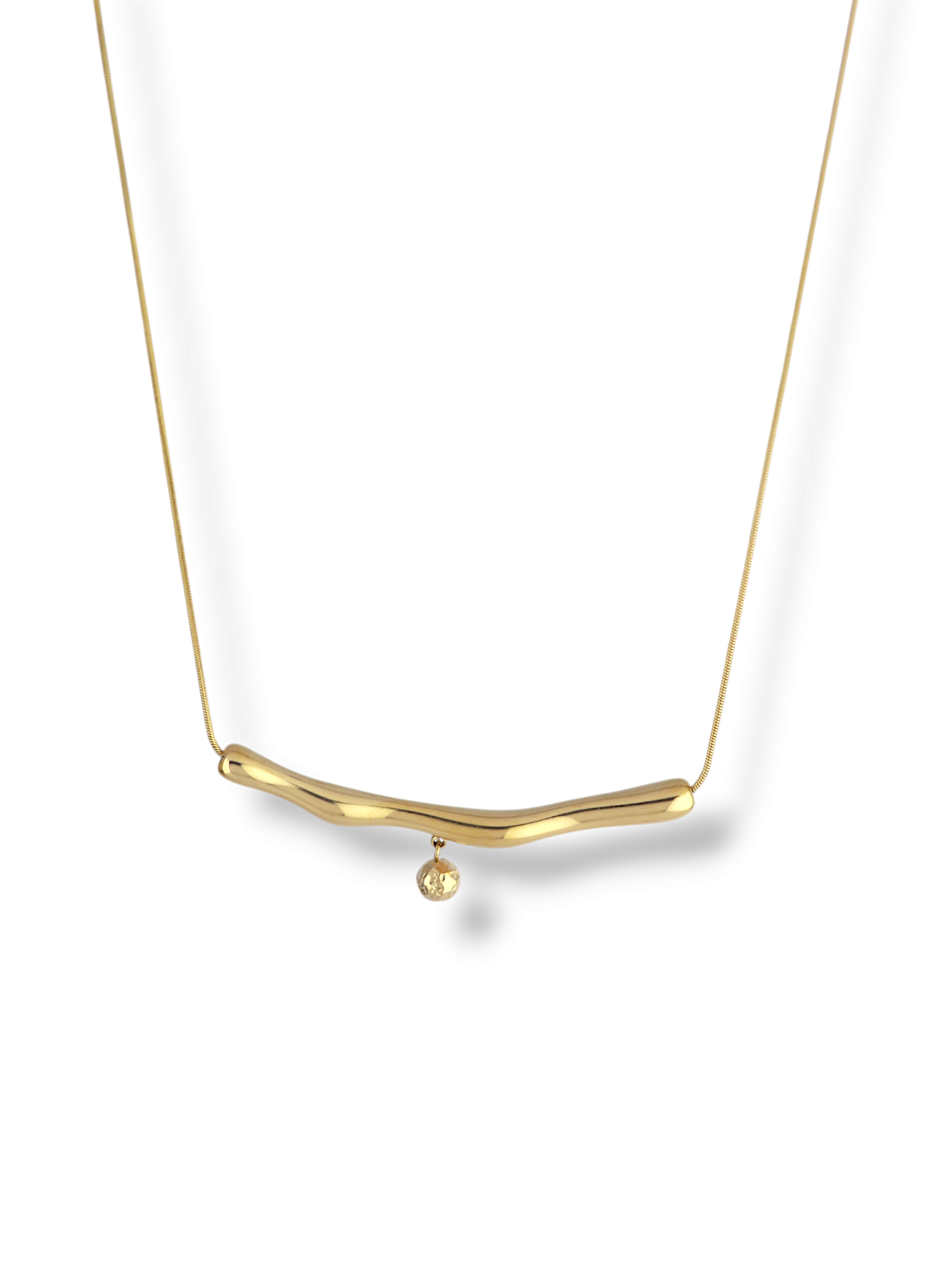 Curved Bar Pendant Necklace