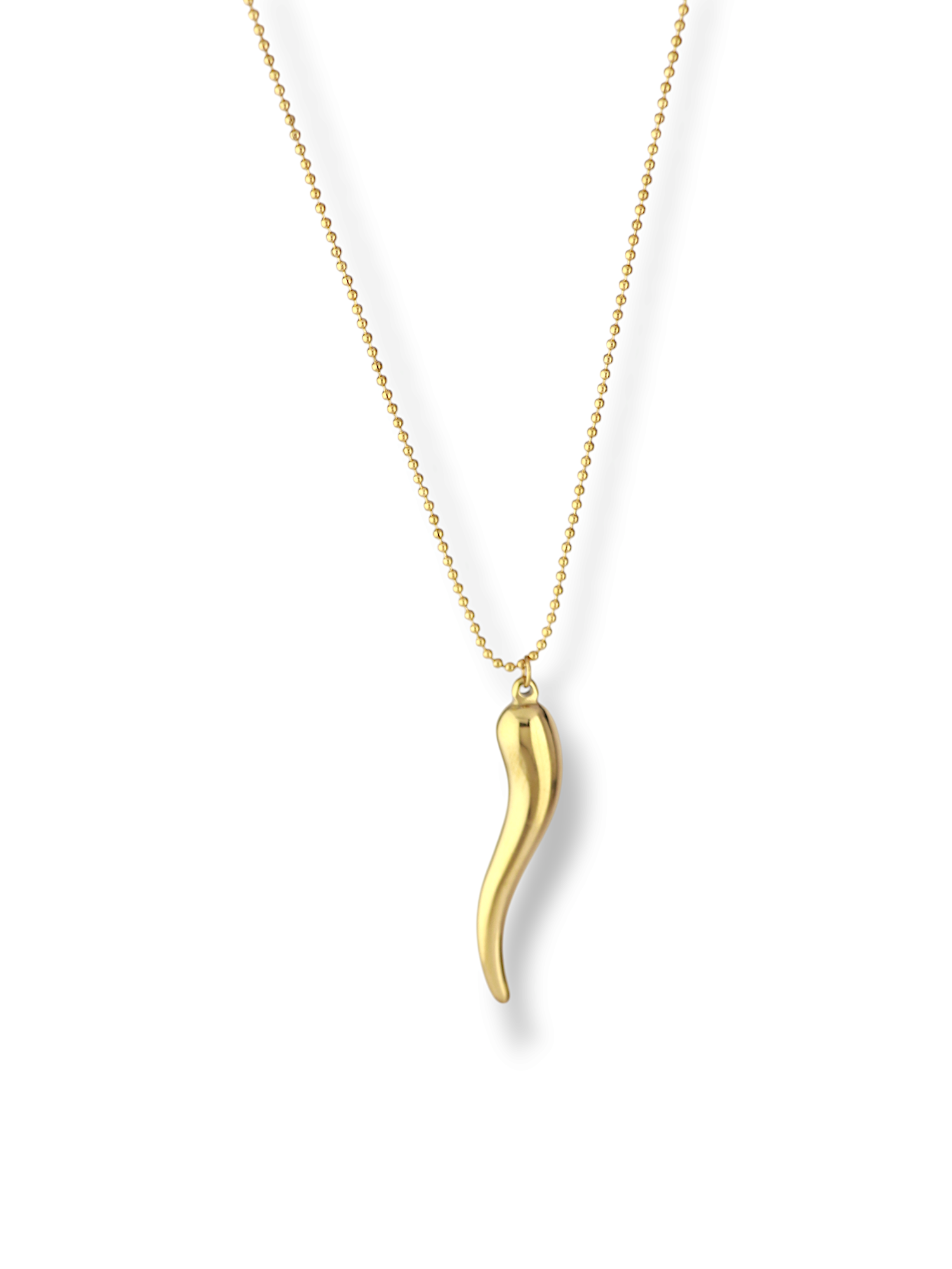 Horn Pendant Ball Chain Necklace