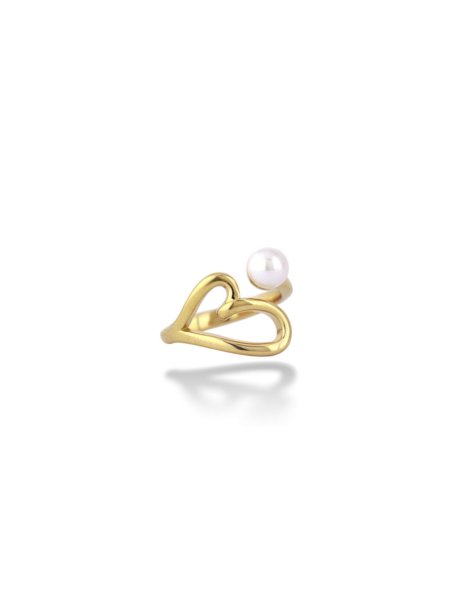 Heart Shaped Pearl Ring