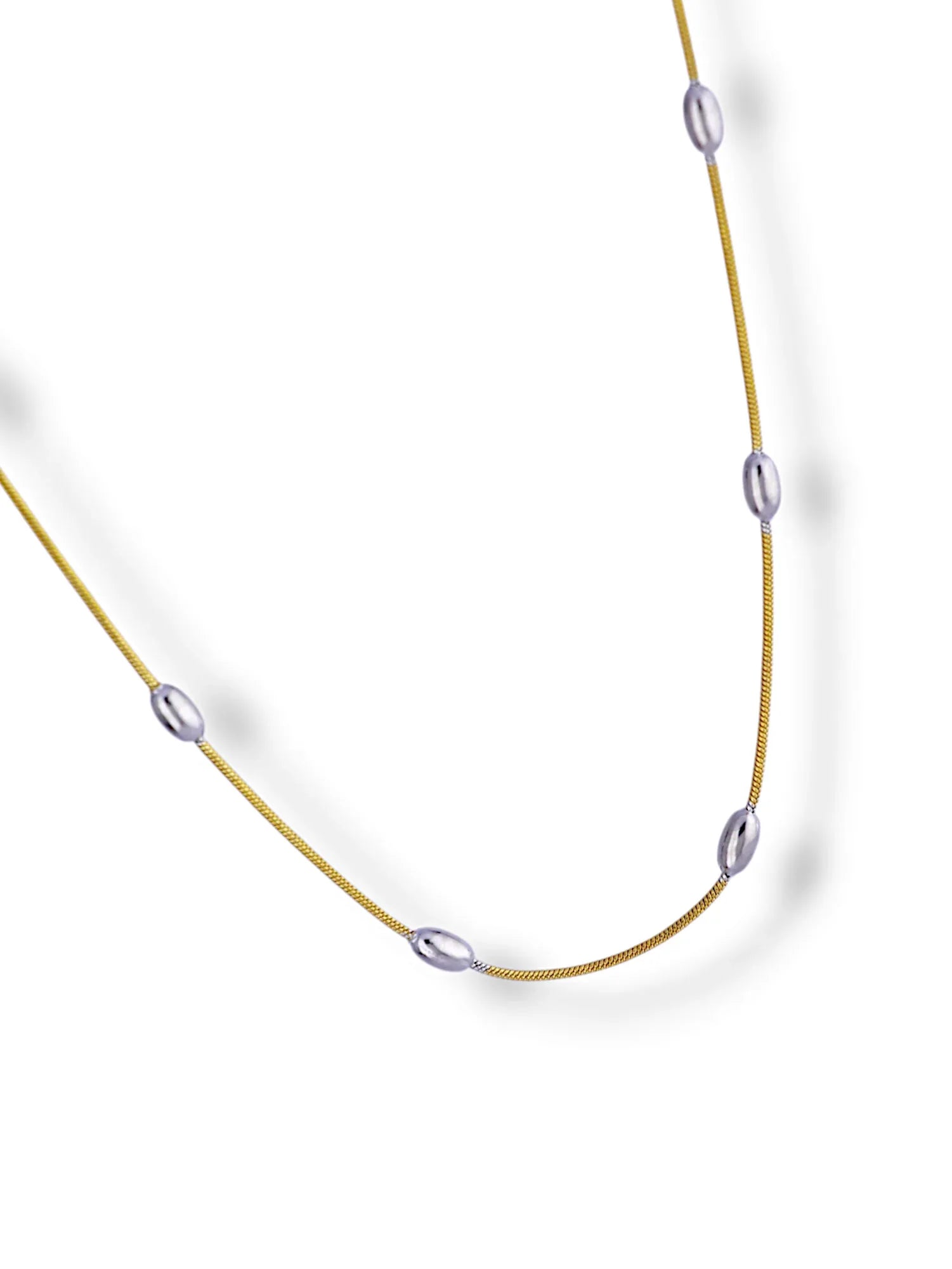 Necklace with Silver Beads Gold Finish - Doulaat
