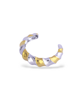 Unique Meridian Flow Cuff with Gold and Silver Waves