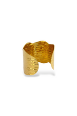 Ribbed Texture Open Cuff Bangle